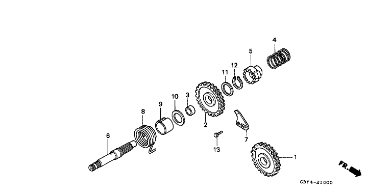 KICK STARTER SPINDLE