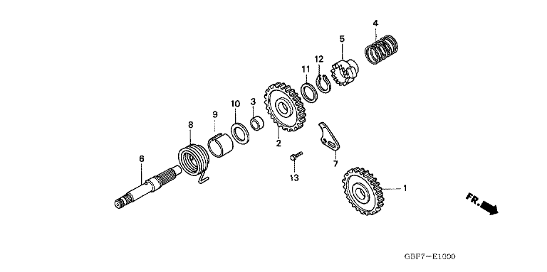 KICK STARTER SPINDLE