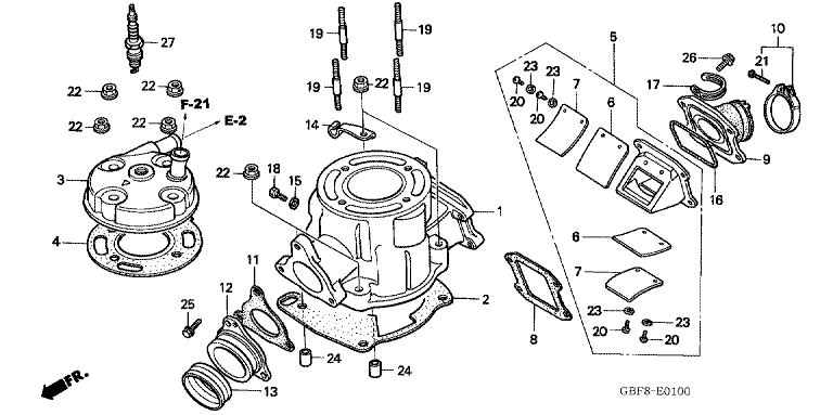 CYLINDER HEAD (CR85R'03,'04/RB'03,'04)