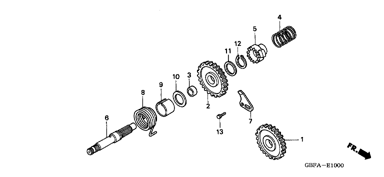 KICK STARTER SPINDLE