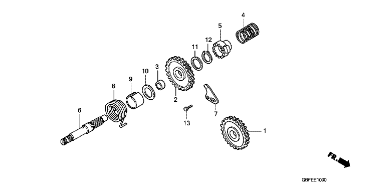 KICK STARTER SPINDLE