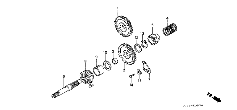 KICK STARTER SPINDLE