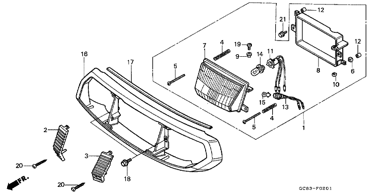 HEADLIGHT/FRONT HANDLE COVER (NH80MDK/MDP-DK)