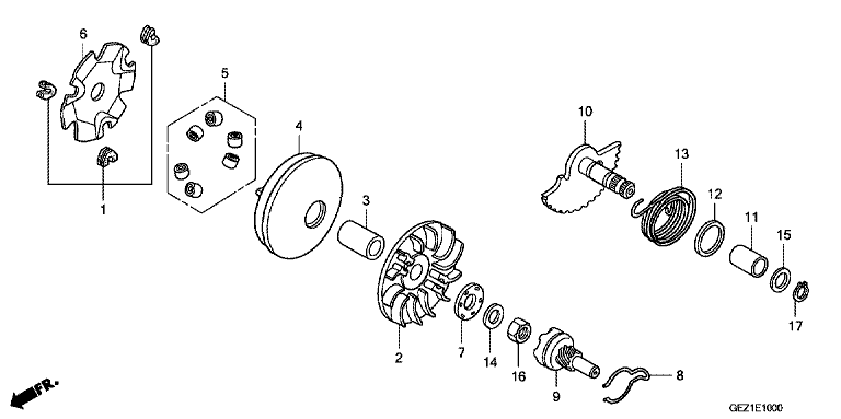DRIVE FACE/ KICK STARTER SPINDLE