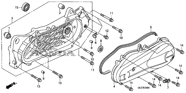 SWINGARM/LEFT CRANKCASE COVER