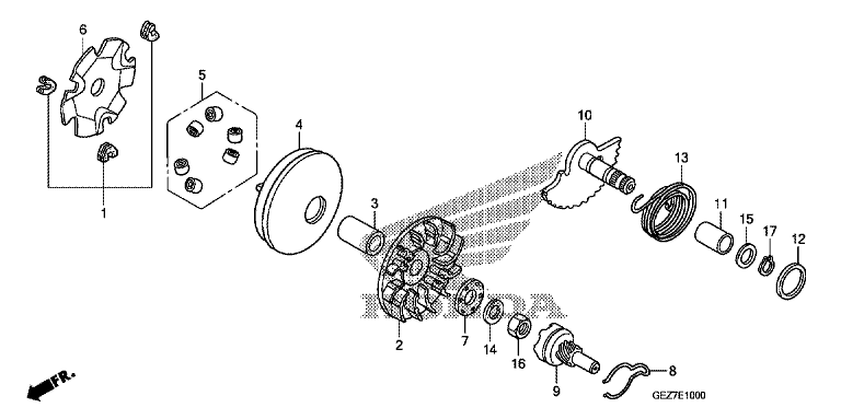 DRIVE FACE/KICK STARTER SPINDLE