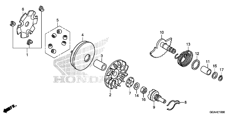 DRIVE FACE/KICK STARTER SPINDLE