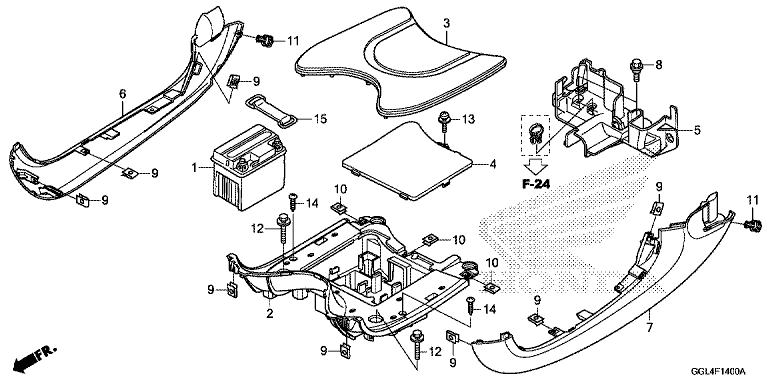 FLOOR FOOTPEG/FOOTREST/BATTERY