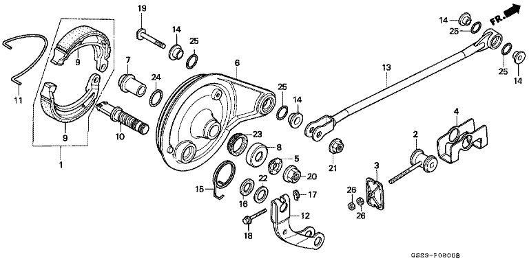 REAR BRAKE PANEL (CR80RL/RM)