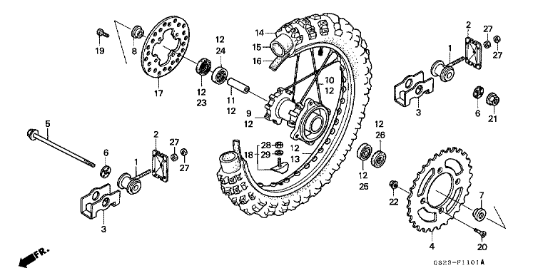 REAR WHEEL (CR80RN/RP/RR)