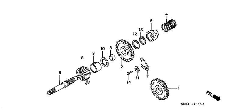 KICK STARTER SPINDLE