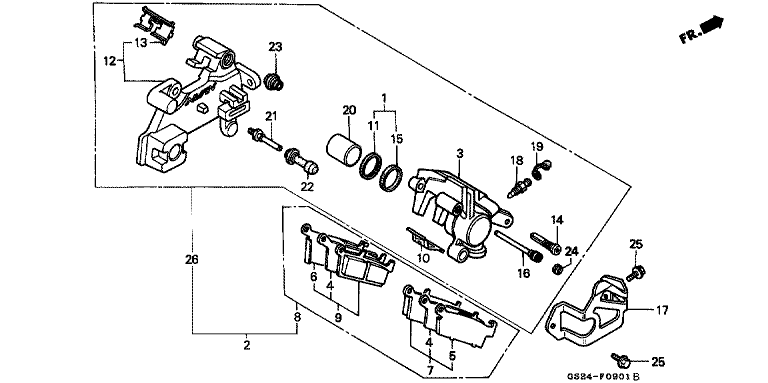 REAR BRAKE CALIPER