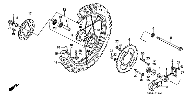 REAR WHEEL ('92-'95)