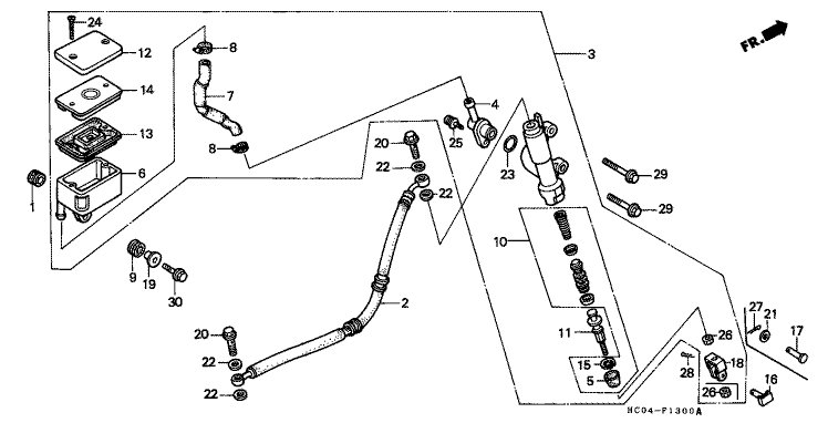 RR. BRAKE MASTER CYLINDER