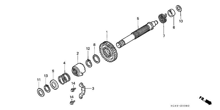 KICK STARTER SPINDLE