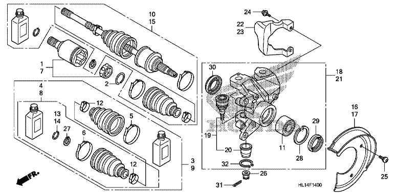 FRONT KNUCKLE/FRONT DRIVESHAFT