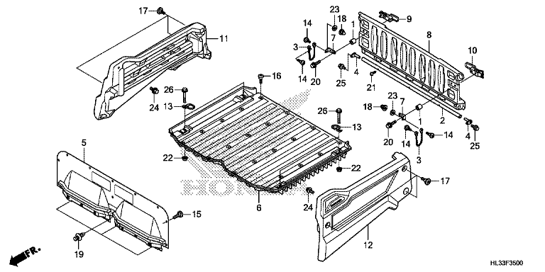 BED PLATE/REAR GATE (SXS700M2/M2P)