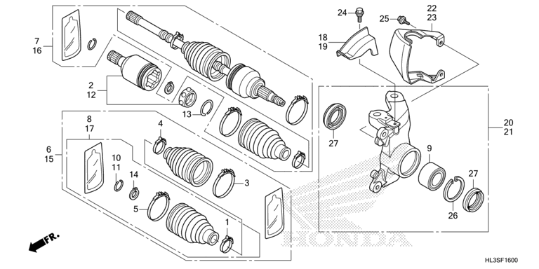 FRONT KNUCKLE/FRONT DRIVESHAFT