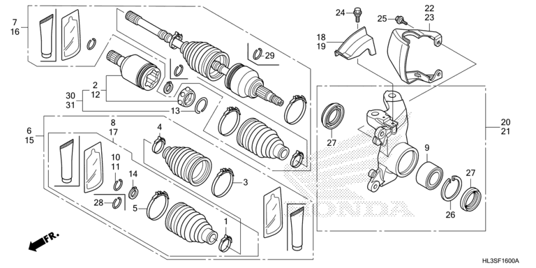 FRONT KNUCKLE/FRONT DRIVESHAFT