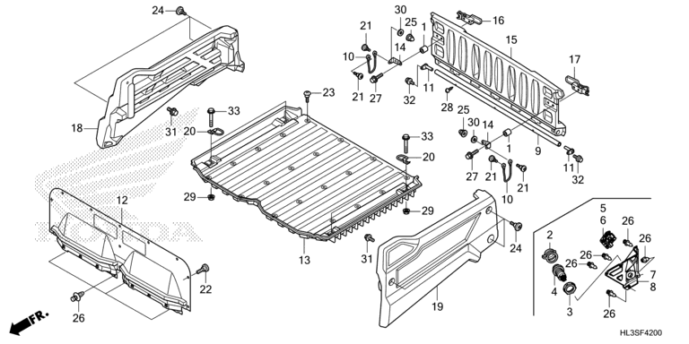 BED PLATE/REAR GATE (SXS700M2/M2D)