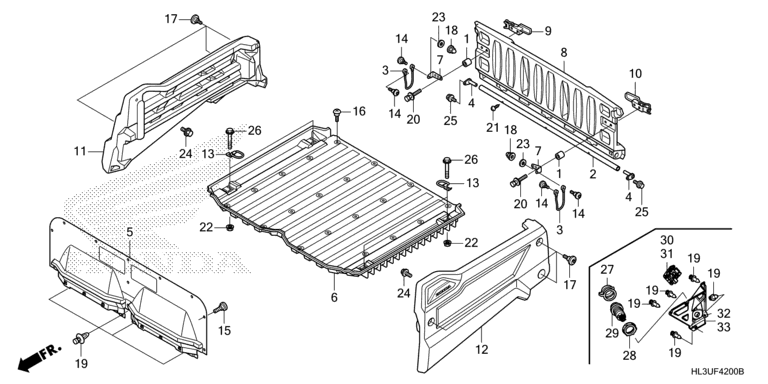 BED PLATE/REAR GATE (SXS700M2P/M2D)