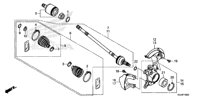 FRONT KNUCKLE/FRONT DRIVESHAFT