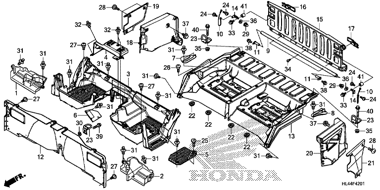 BED PLATE/REAR GATE (SXS1000M5P/M5D)