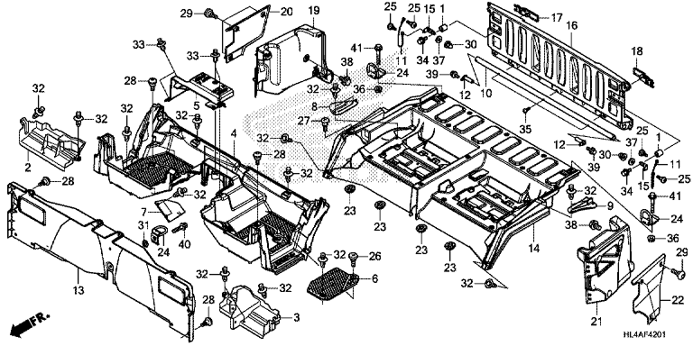 BED PLATE/REAR GATE (SXS1000M5P/M5D/M5L)