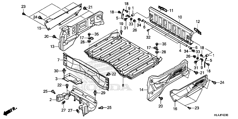 BED PLATE/REAR GATE (SXS1000M3/M3P/M3L)