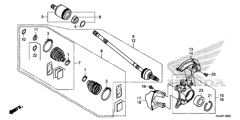 FRONT KNUCKLE/FRONT DRIVESHAFT