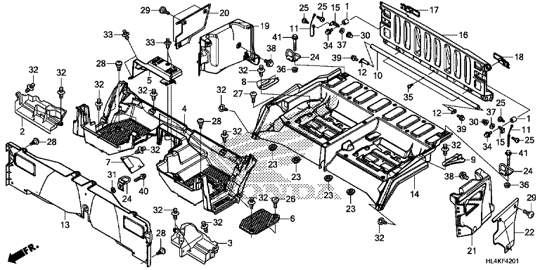 BED PLATE/REAR GATE (SXS1000M5P/M5D/M5L)