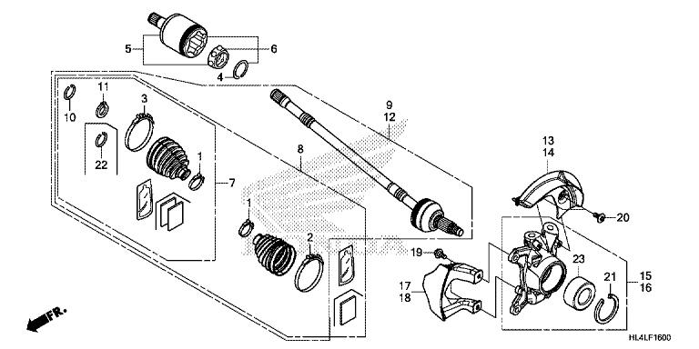 FRONT KNUCKLE/FRONT DRIVESHAFT