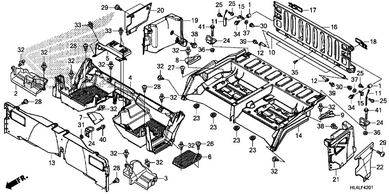 BED PLATE/REAR GATE (SXS1000M5P/M5D/M5L)
