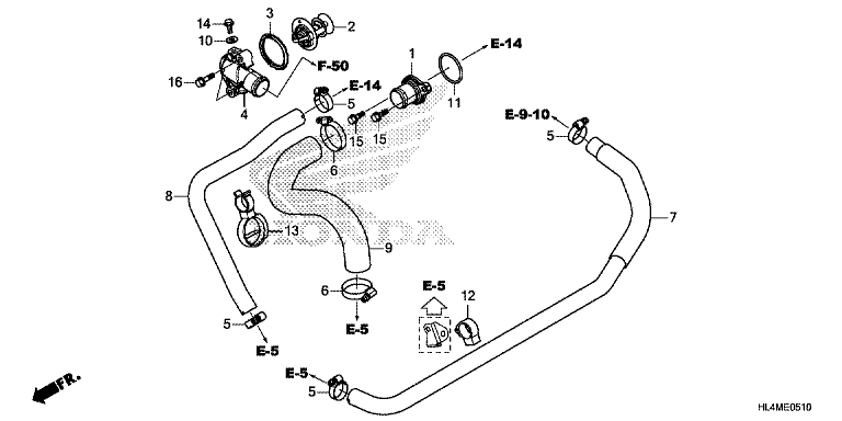 WATER HOSE/THERMOSTAT