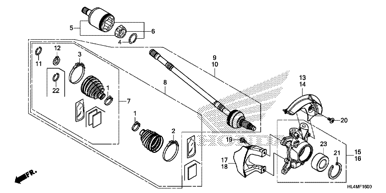 FRONT KNUCKLE/FRONT DRIVESHAFT