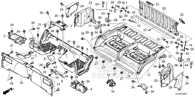BED PLATE/REAR GATE (SXS1000M5P/M5D/M5L)