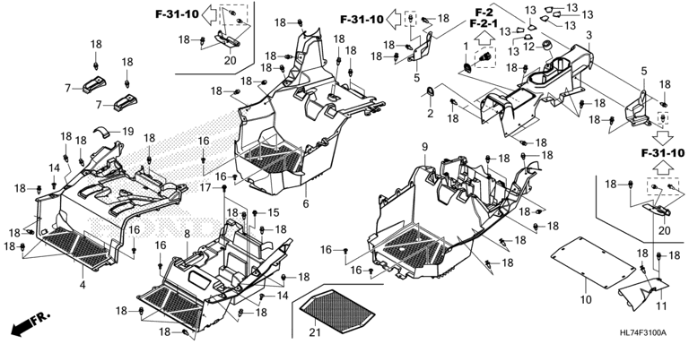 SEAT BOTTOM COVER/REAR CONSOLE