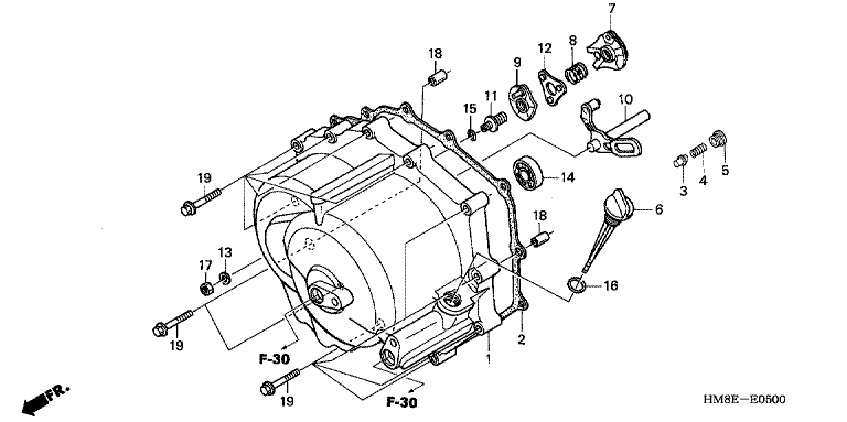 FRONT CRANKCASE COVER (TRX250TM)