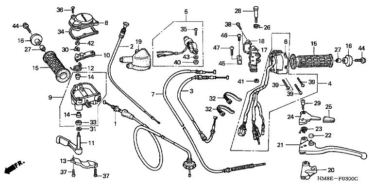 HANDLE LEVER/SWITCH/CABLE ('02-'04)
