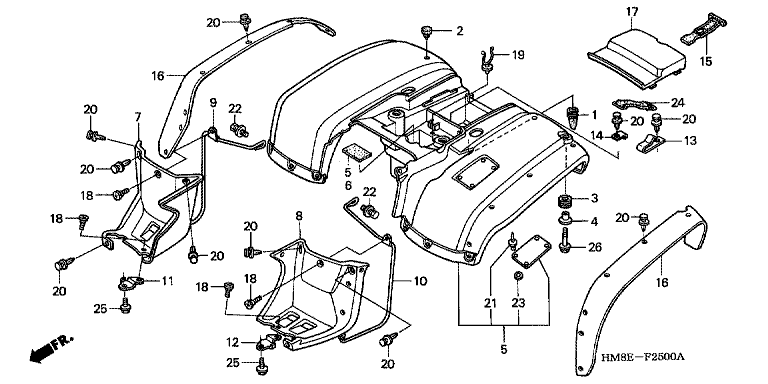 REAR FENDER (TRX250TM) ('02-'04)