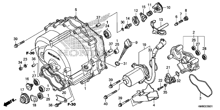 FRONT CRANKCASE COVER (TRX250TE)