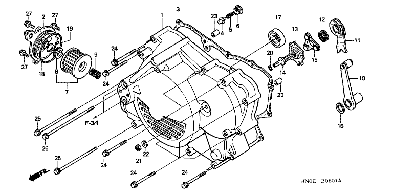 FRONT CRANKCASE COVER (TRX450FM)