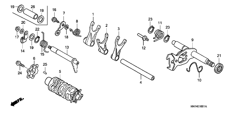 SHIFT DRUM/SHIFT FORK (TRX400EX5,6)