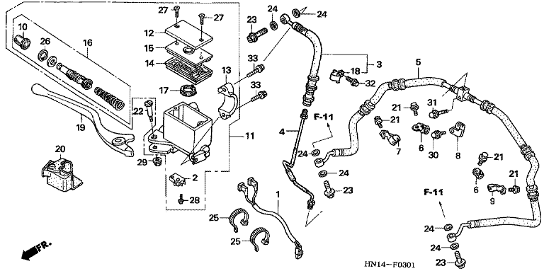 FR. BRAKE MASTER CYLINDER (TRX400EX5,6)