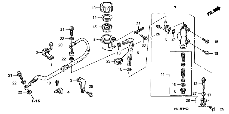 RR. BRAKE MASTER CYLINDER