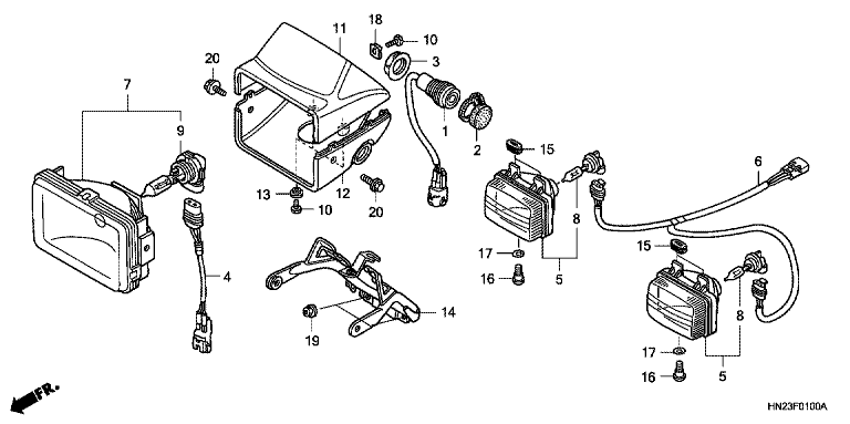 HEADLIGHT (TRX500FA1/2/3/4)
