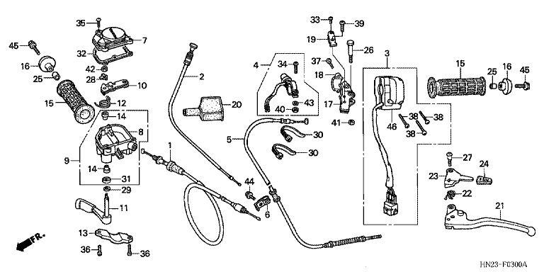 HANDLE LEVER/SWITCH/CABLE (TRX500FA1/2/3/4)