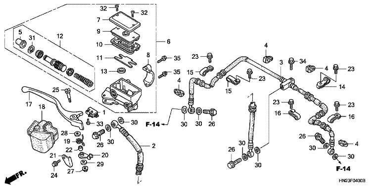FR. BRAKE MASTER CYLINDER (TRX500FA1/2/3/4)