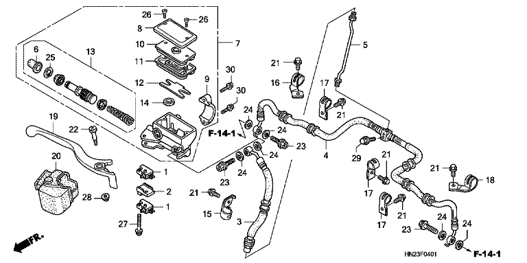FR. BRAKE MASTER CYLINDER (TRX500FA5/6/7/8)