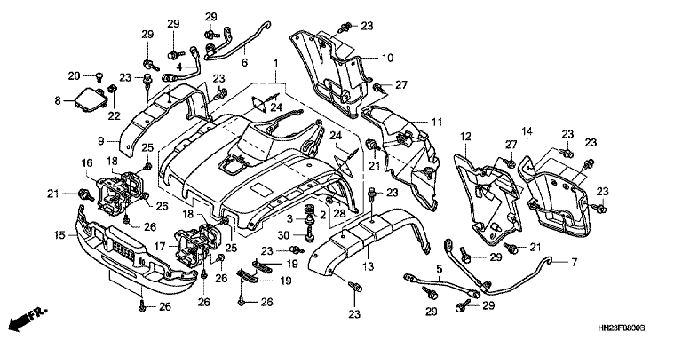 FRONT FENDER (TRX500FA1/2/3/4)